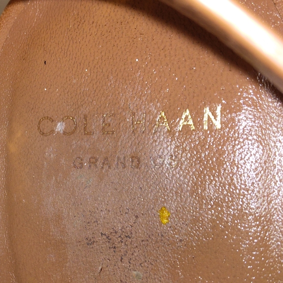 Cole Haan 'Amavia' Genuine Leather Open Toe Block Heel Sandals in Caramel Sz 9.5 - Picture 10 of 10